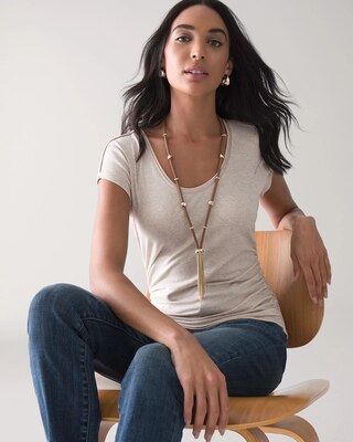 Ruched Cap-Sleeve Tee