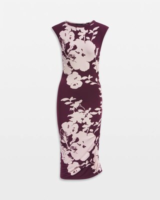 Cap-Sleeve Matte Jersey Ruched Side Dress click to view larger image.
