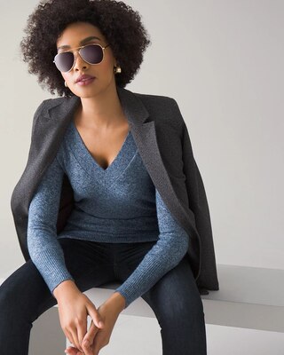 Petite Long-Sleeve Heathered Tunic