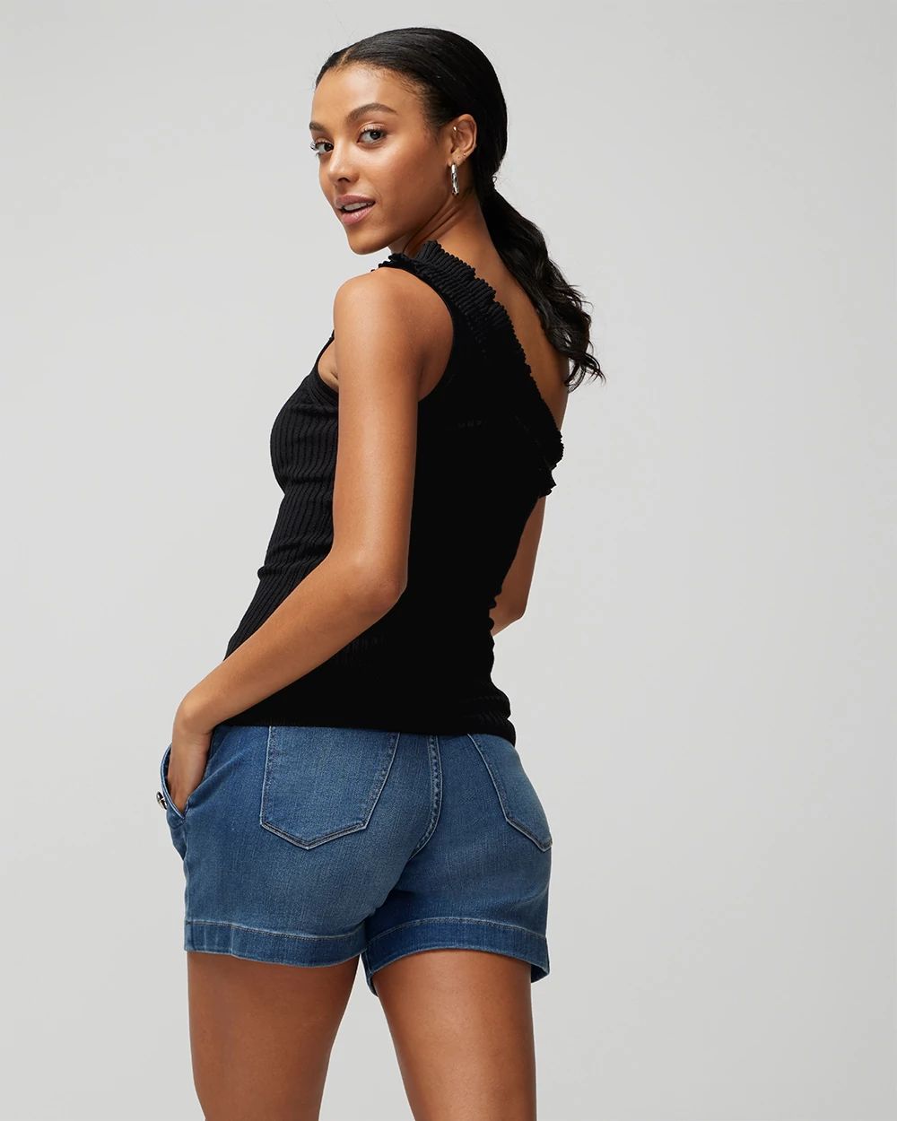 Ruffle One-Shoulder Tank
