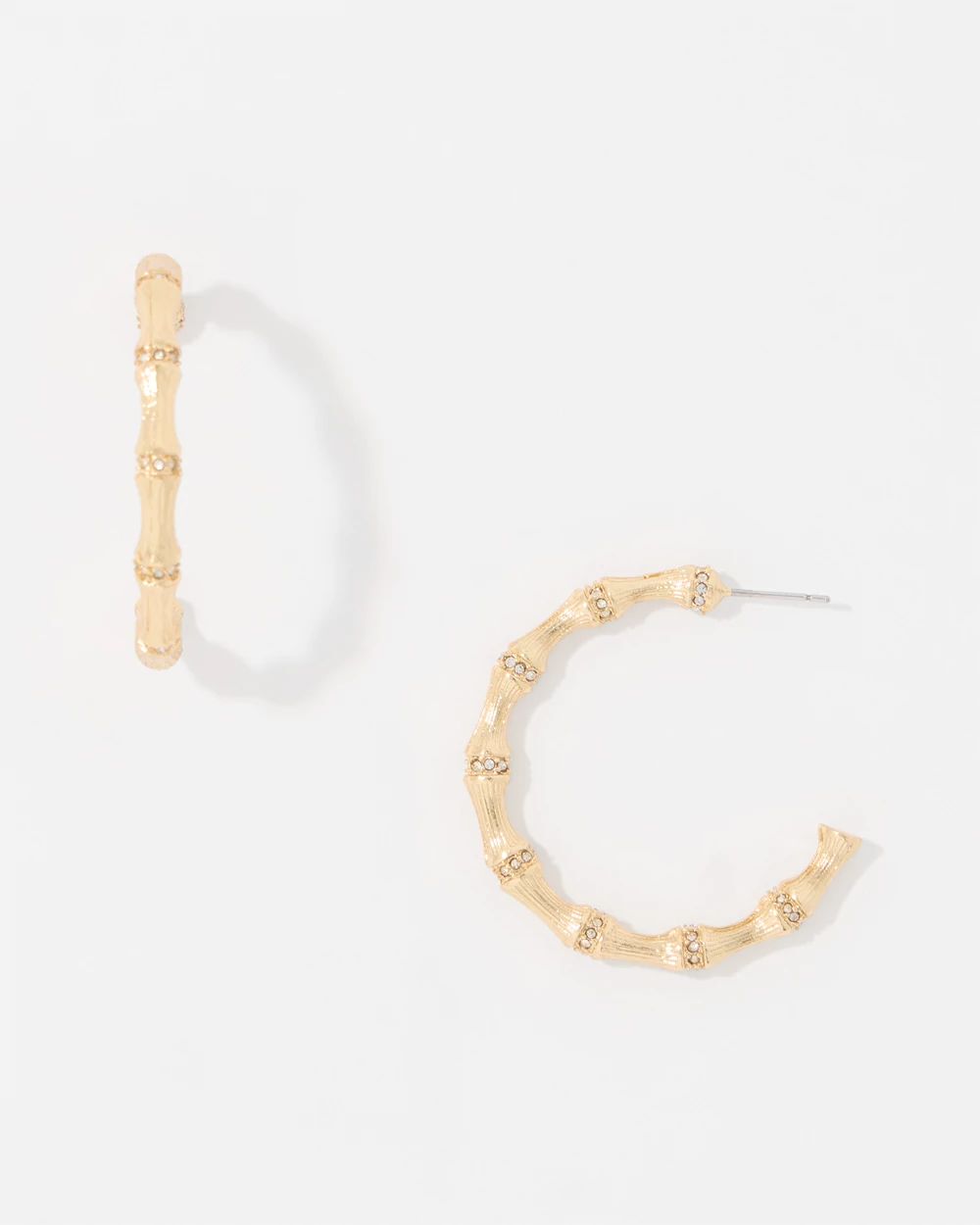 Textured Bamboo Hoop Earrings click to view larger image.
