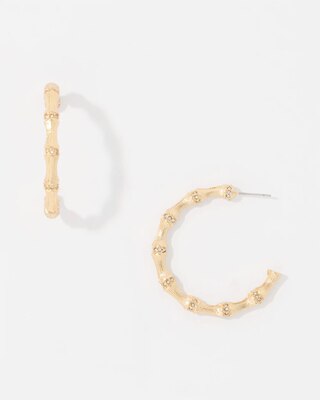 Textured Bamboo Hoop Earrings click to view larger image.
