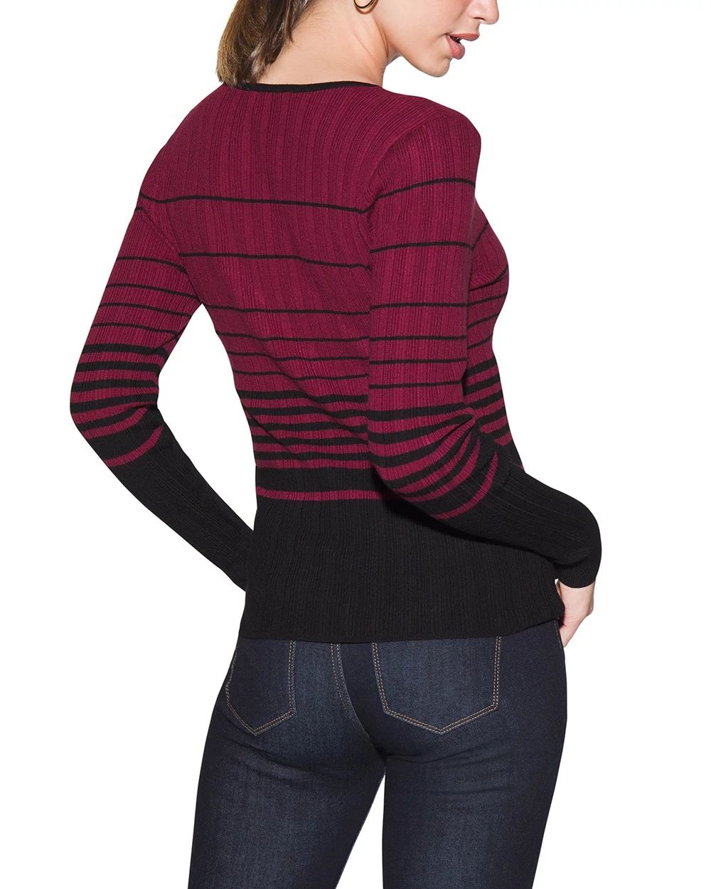 Outlet WHBM Ribbed Scoop-Neck Pullover