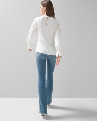 Laser-Cut Floral Blouse