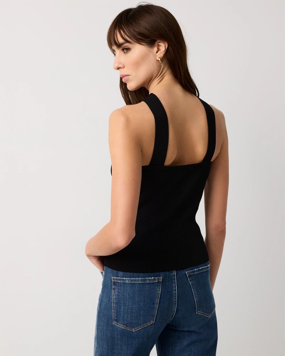 Bow Detail Knit Halter Top click to view larger image.