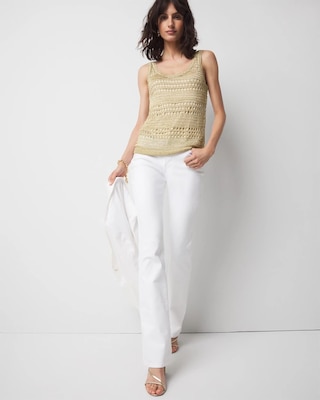 Metallic Scoop Neck Sweater Tank click to view larger image.
