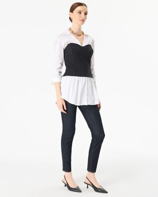 Ponte Bustier + Poplin Shirt