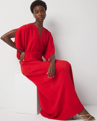 Petite Kimono Sleeve Satin Gown click to view larger image.