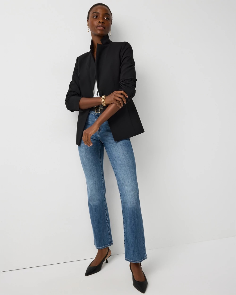 WHBM® Luxe Stretch One-Button Blazer