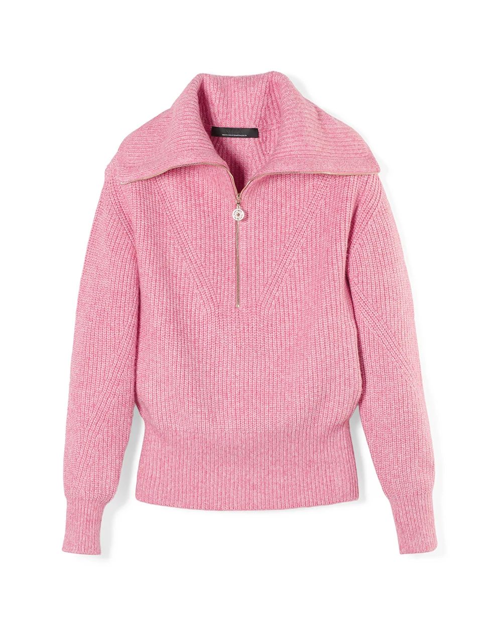 Zip-Neck Ribbed Pullover