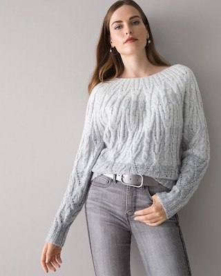Long Sleeve Bateau Neck Ombre Pullover click to view larger image.