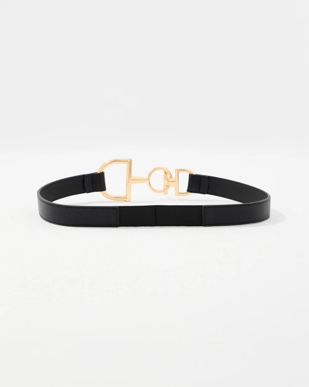 Horsebit Faux Leather Skinny Waist Belt