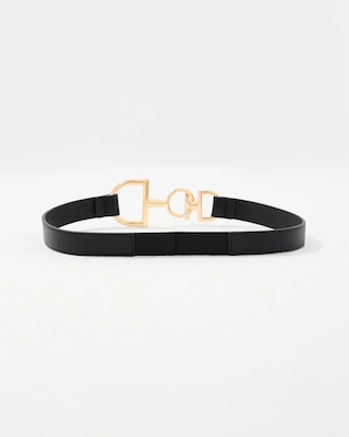 Horsebit Faux Leather Skinny Waist Belt click to view larger image.