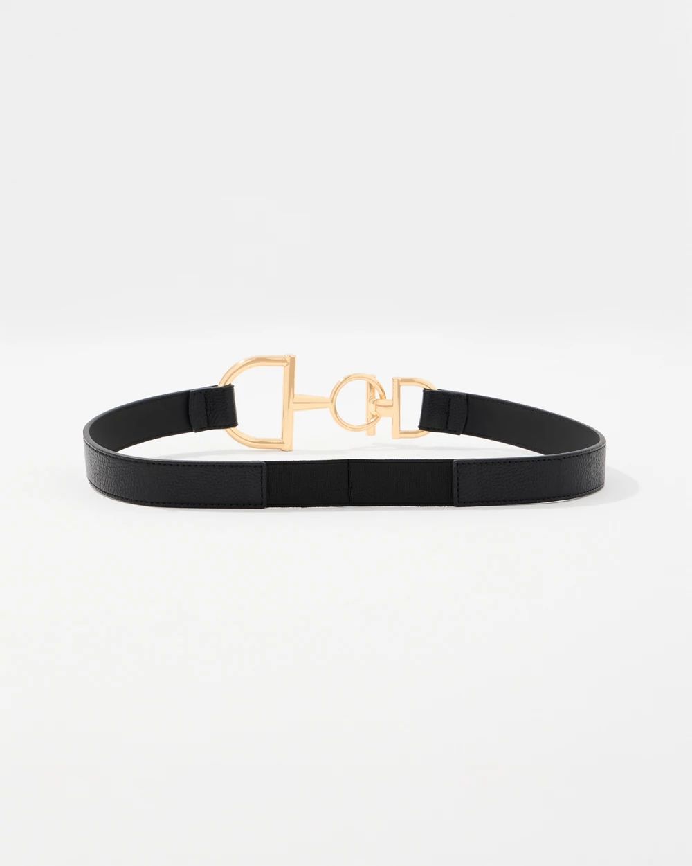 Horsebit Faux Leather Skinny Waist Belt click to view larger image.