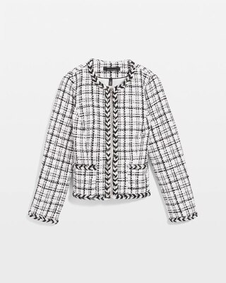 Petite Braided Trim Tweed Jacket click to view larger image.