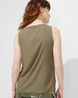 Outlet WHBM Pleated Split-Neck Shell