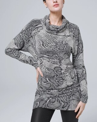Snake-Print Cozy Knit Tunic