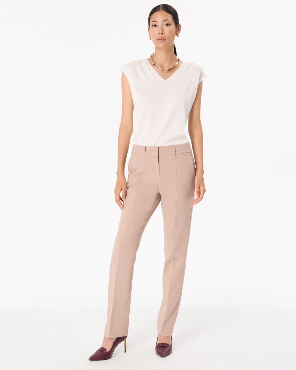 Petite Luxe Stretch High-Rise Zoey Straight Pant
