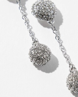 Silver Pave Linear Disc Earrings