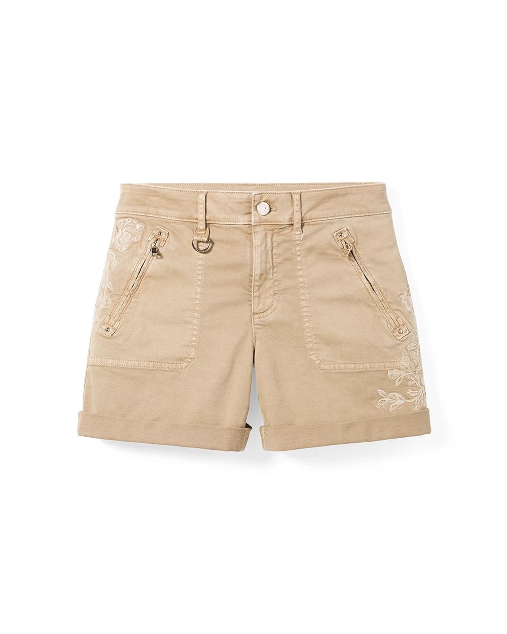 Mid-Rise Pret-A-Play Embroidered Shorts