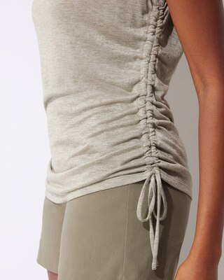 Outlet WHBM Side-Ruched Boat-Neck Tee