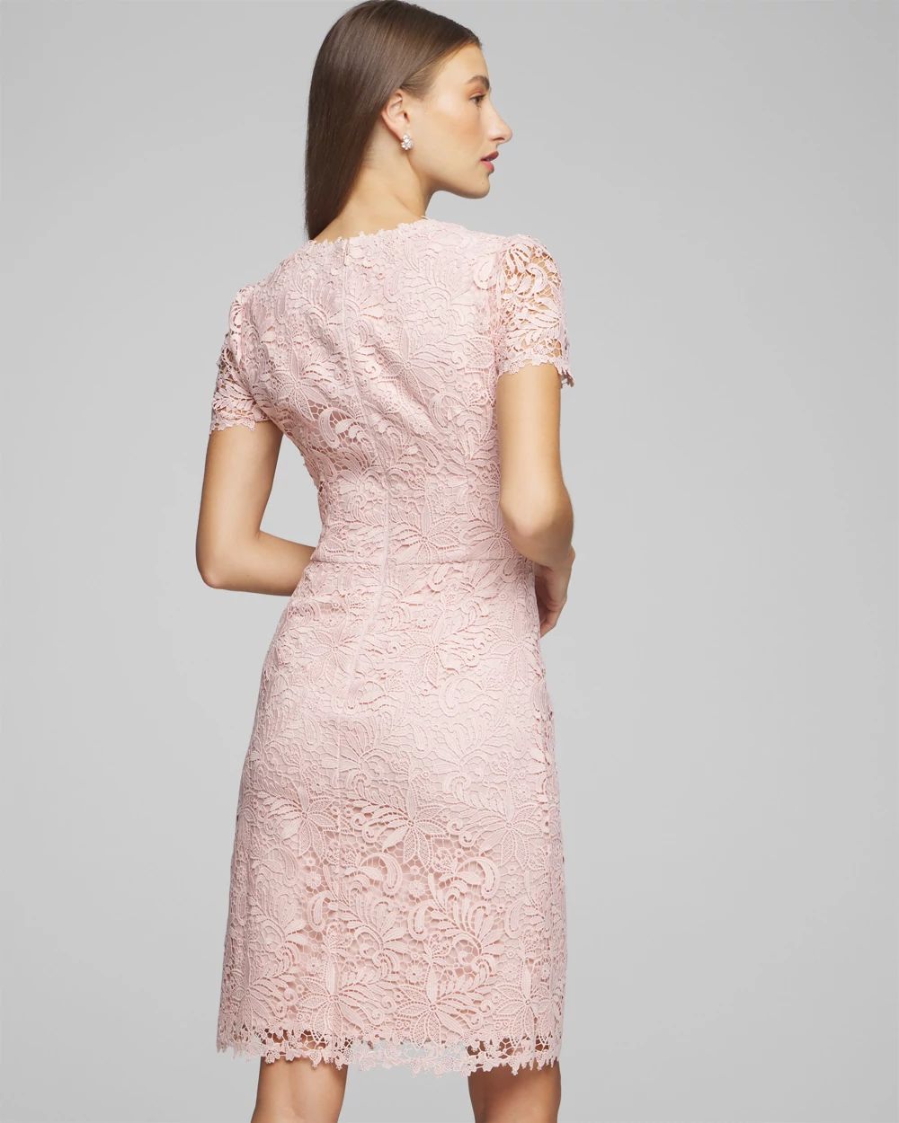 Cap Sleeve V-Neck Lace Sheath Dress click to view larger image.