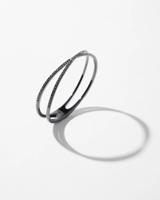 Hematite Criss-Cross Hinge Bracelet