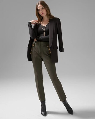 WHBM® Jolie Button Straight Luxe Stretch Pant click to view larger image.