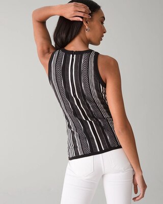 Sleeveless Crewneck Striped Halter