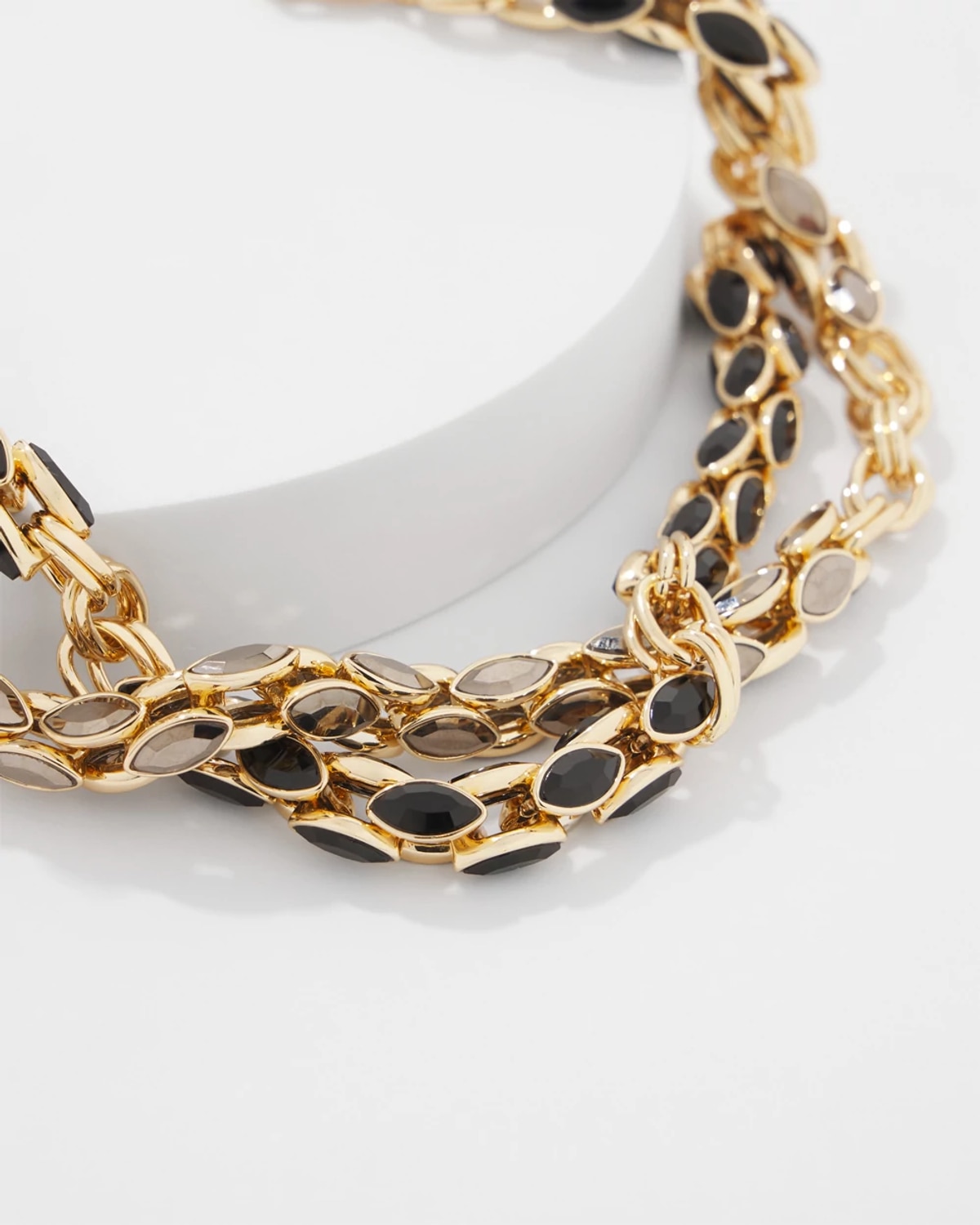 White House Black Market Hematite Convertible Necklace |  In Brown