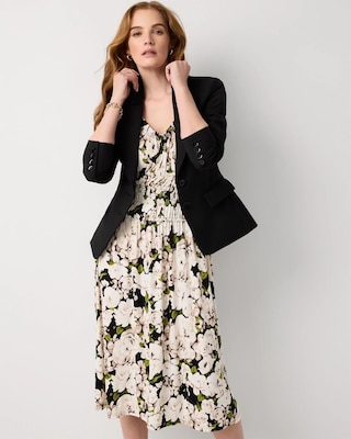 Ruched Fit + Flare Midi Dress click to view larger image.