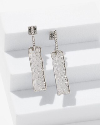 Silver Croc Drop Earring