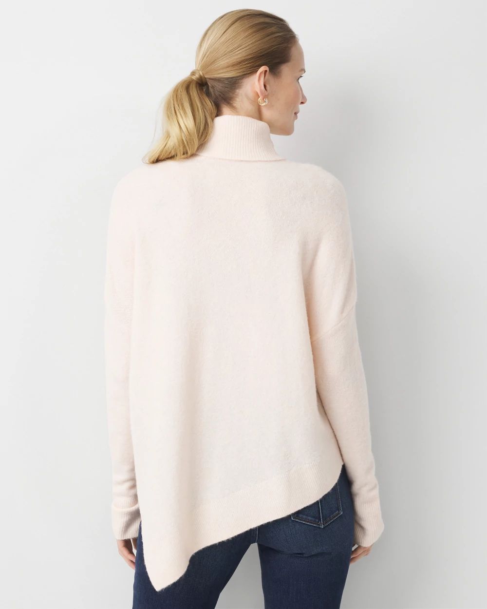 Asymmetrical Hem Turtleneck Sweater click to view larger image.