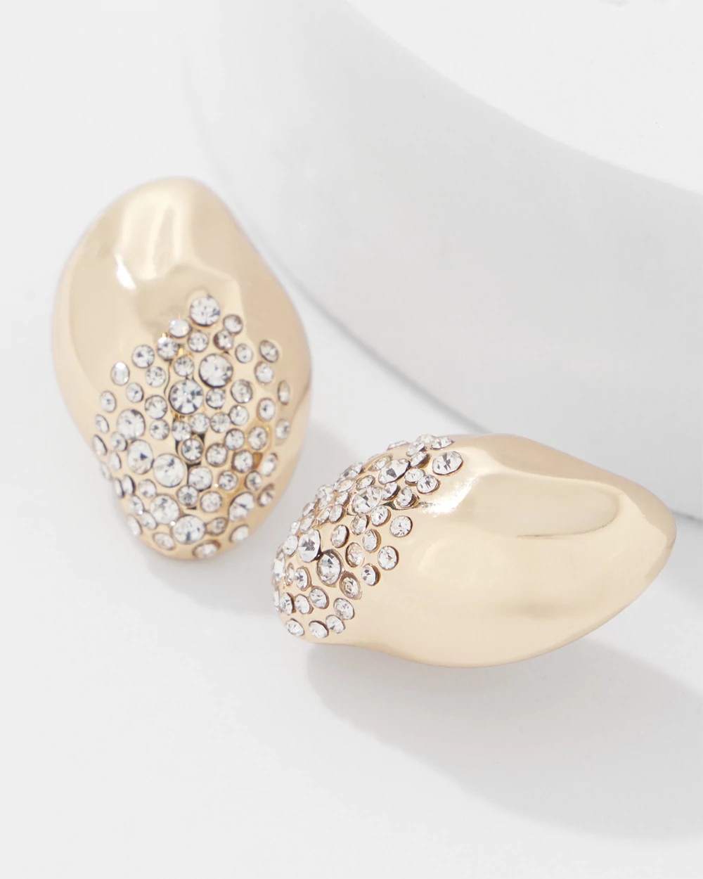 Dusted Pave Stud Earrings - image 2