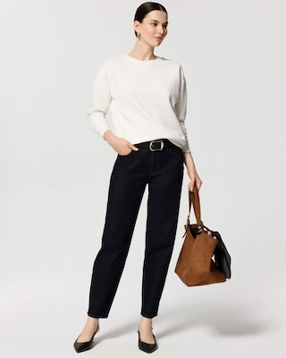 Pleated Drop Shoulder Pullover Sweater click to view larger image.
