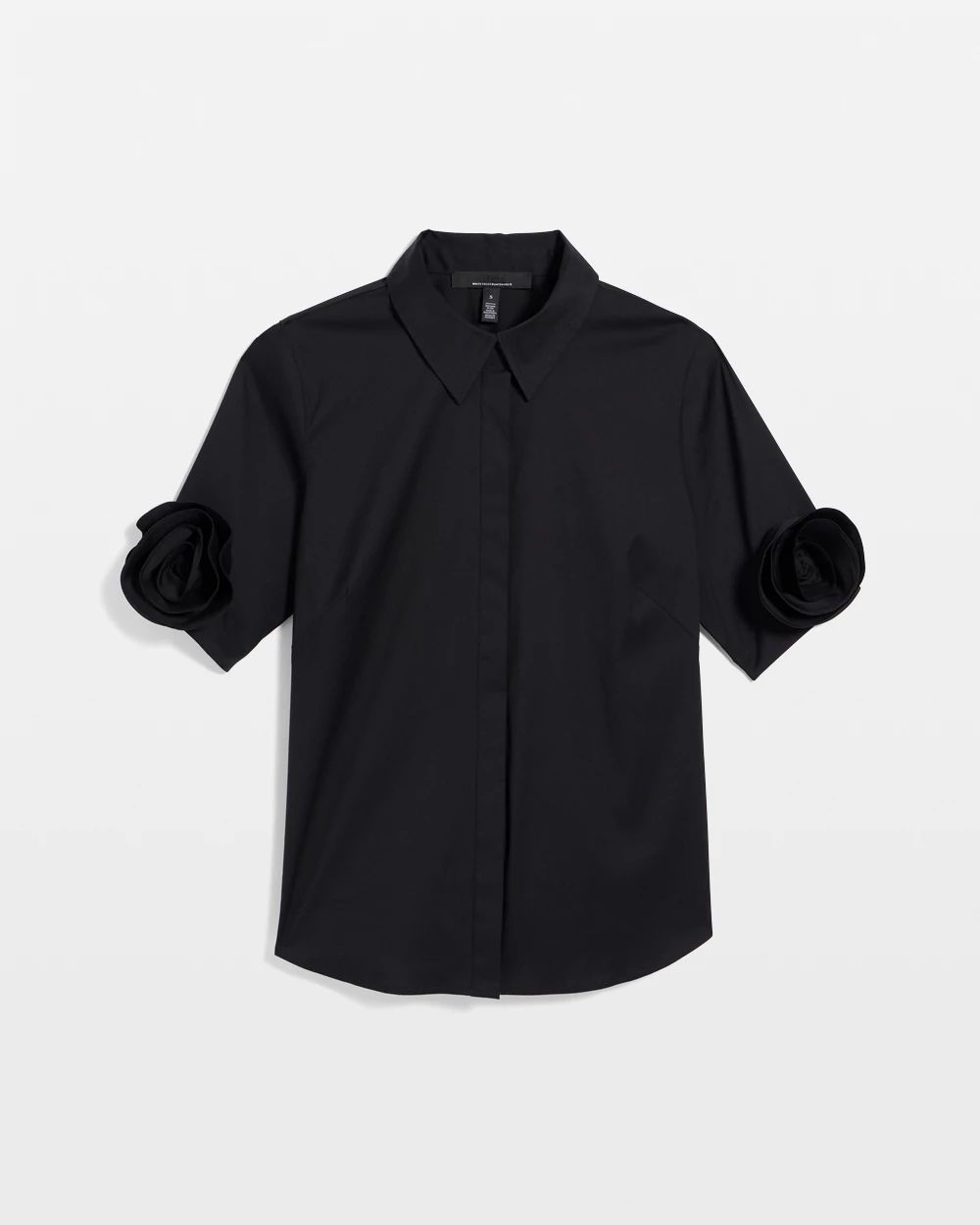 Rosette Sleeve Poplin Shirt click to view larger image.