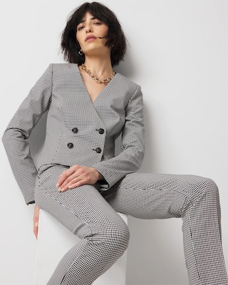 Petite Double-Breasted Gingham Jacket click to view larger image.