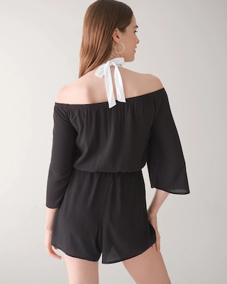 Convertible-Shoulder Romper Swim Cover-Up click to view larger image.