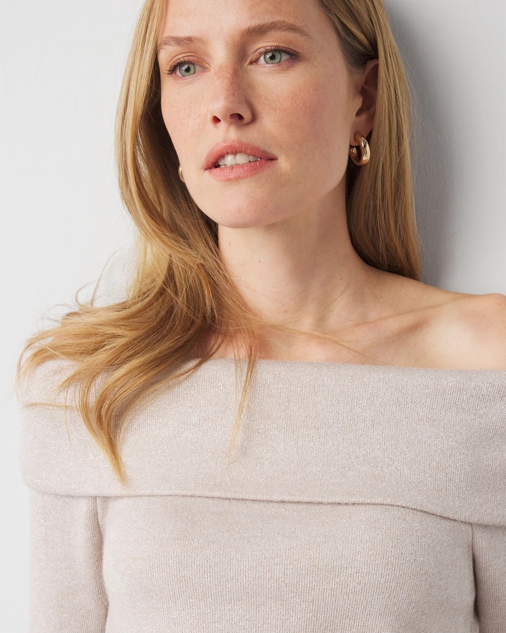 Off-The-Shoulder Glitter Top