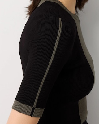 Colorblock Elbow Sleeve Pullover click to view larger image.