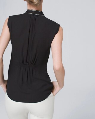 Contrast Stitch Bow Shell