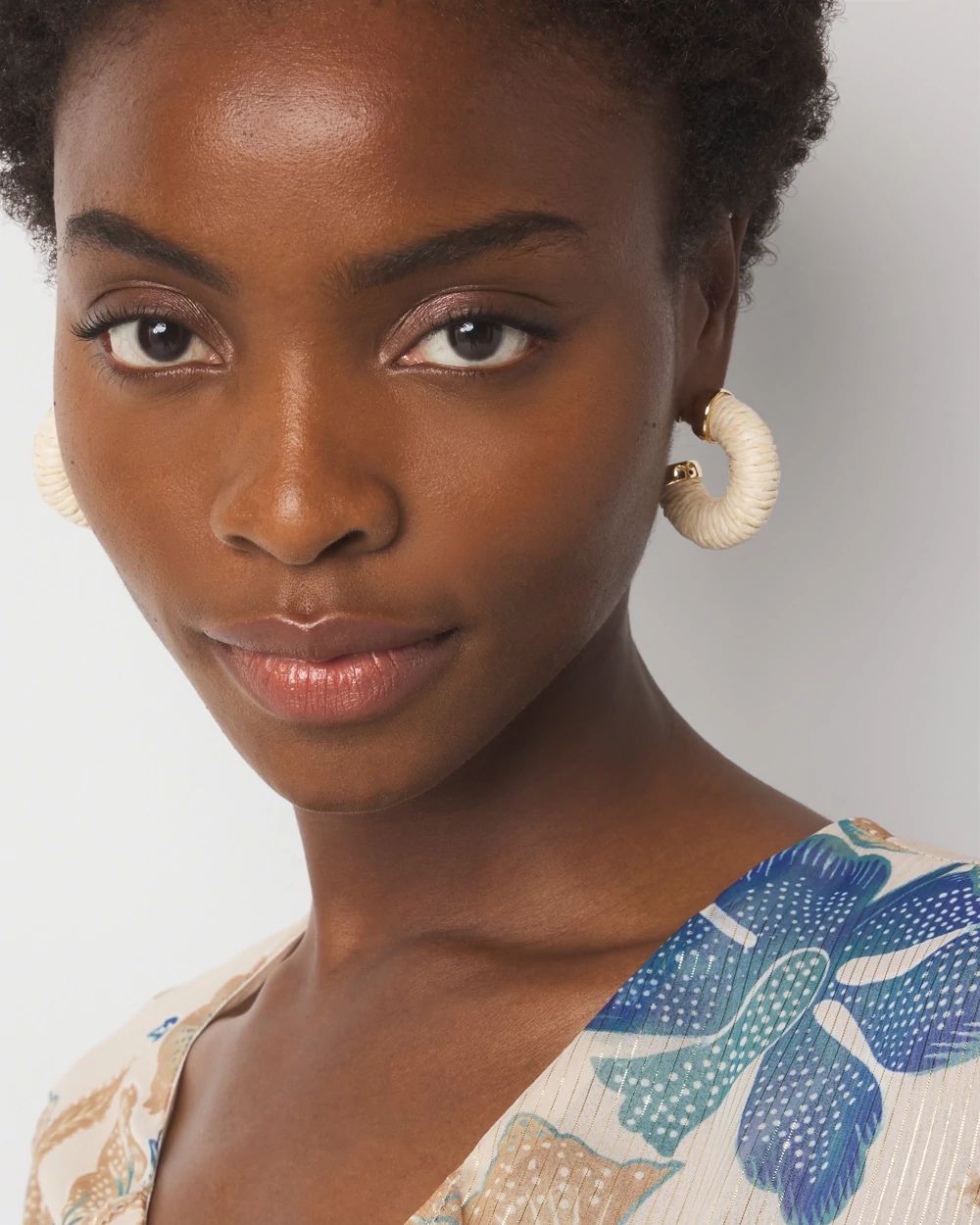 Natural Raffia Hoop Earrings