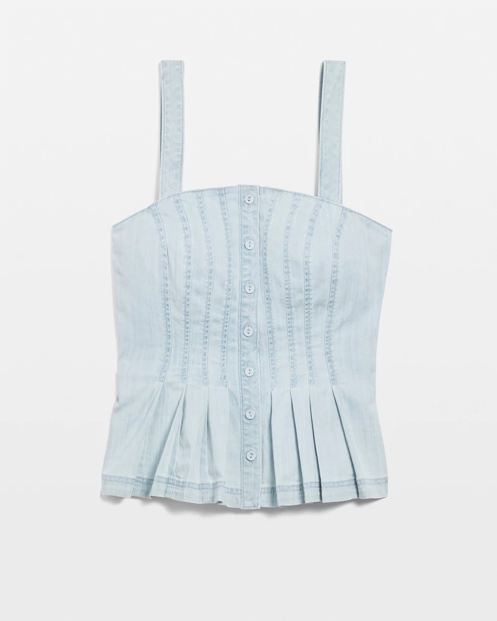 Petite Denim Peplum Top