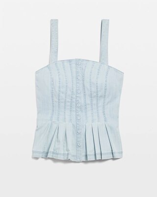 Petite Denim Peplum Top click to view larger image.