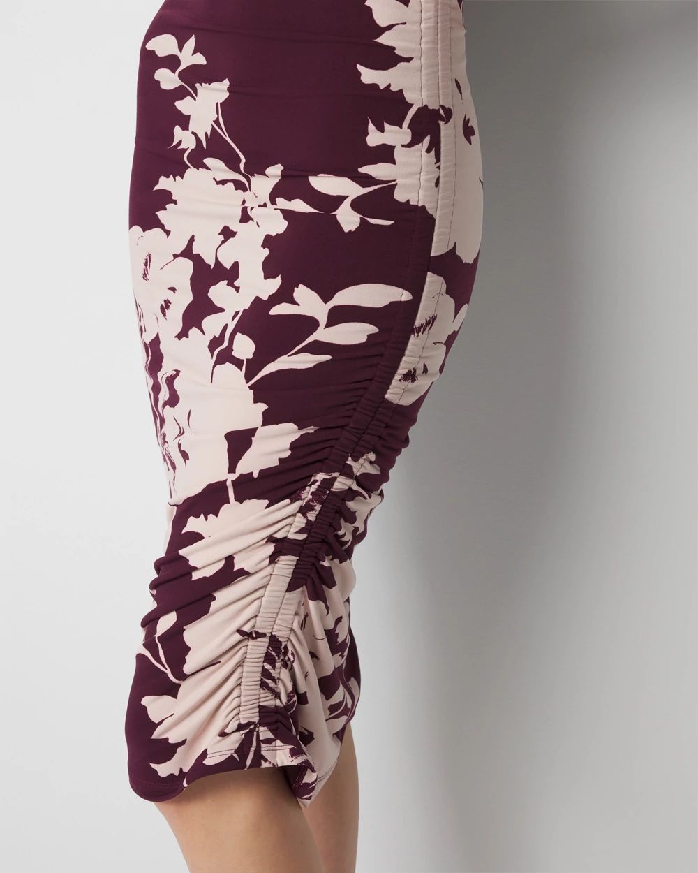 Petite Cap-Sleeve Matte Jersey Ruched Side Dress