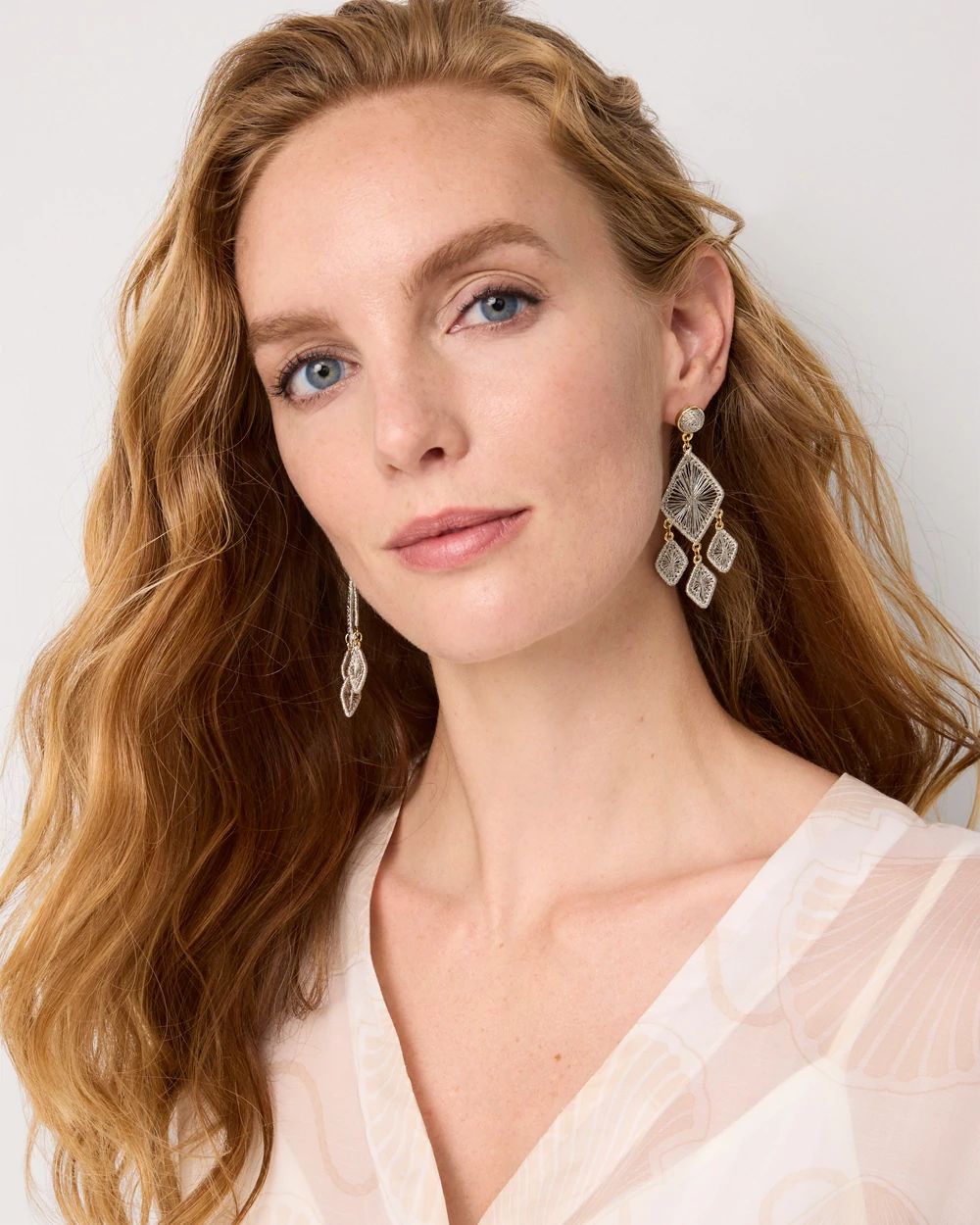Metallic Raffia Chandelier Earrings