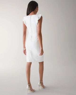 Flutter Sleeve V-Neck Sheath Dress