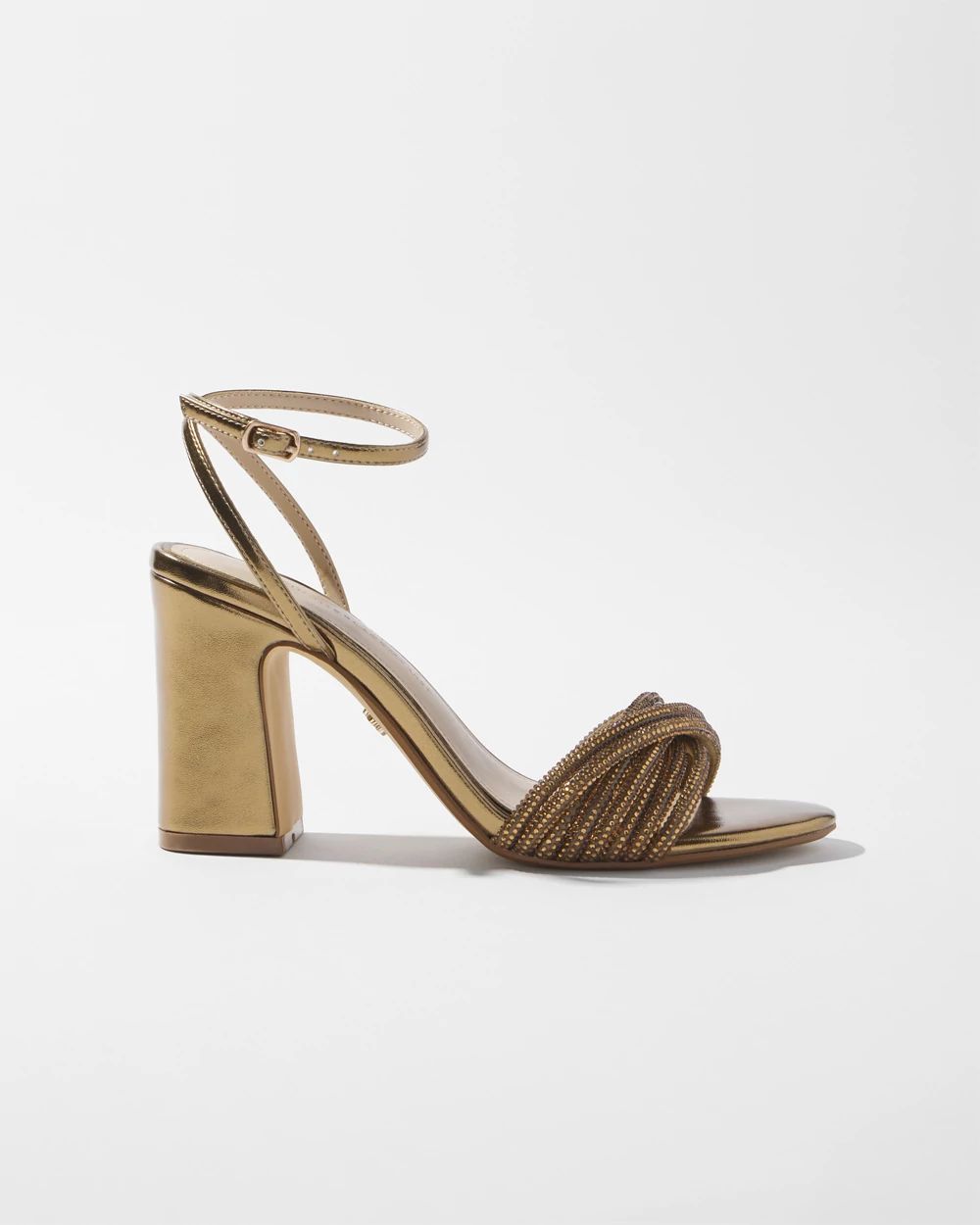 Crystal Embellished Strappy Heels click to view larger image.