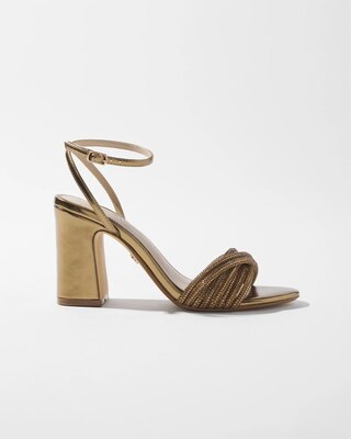 Crystal Embellished Strappy Heels click to view larger image.