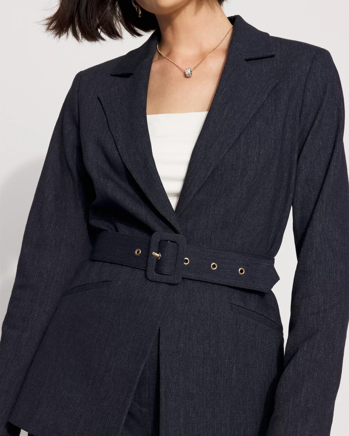 White House Black Market Petite Belted Blazer In Purple